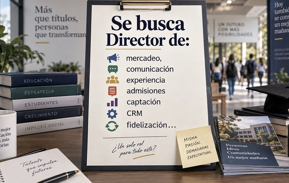 RECONOCIDA INSTITUCIÓN BUSCA: Director de mercadeo, comunicación, experiencia, etc